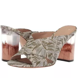 Pour La Victoire Sandals 8.5 Lucite Block Heel PLV Jungle Harley Slip On Resort - Picture 1 of 11