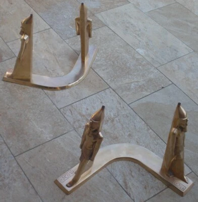 Pied de table basse vintage en bronze ou laiton doré - Modèle " Pharaon Egypte " - Photo 1/4