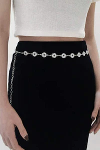 Rhinestone Decor Zinc Alloy Belt - Picture 1 of 7
