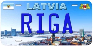 Placa de matrícula de coche Riga Letonia aluminio novedad - Imagen 1 de 3