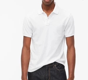 J.CREW Polo Shirt Men Small White Flex Pique NEW Untucked Stretch AV140 - Picture 1 of 14