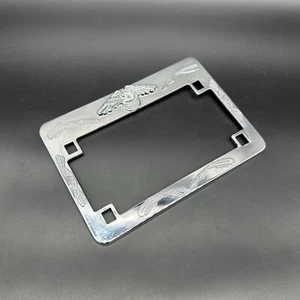 USA Eagle Motorcycle License Plate Holder Bracket Frame Chrome Silver Patriotic - Bild 1 von 9