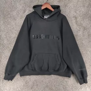 Essentials Fear Of God Hoodie Adult XL Black Street Wear Designer Spellout Logo - Picture 1 of 16