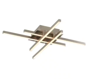 Artika Grid 20" Modern Brushed Nickel Integrated LED Flush Mount Ceiling Light - Picture 1 of 2