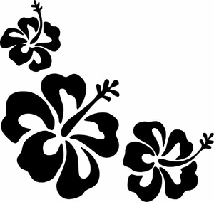 Hawaiian Hibiscus Flowers Corner Vinyl Decal Sticker Car Truck Window - Picture 1 of 4