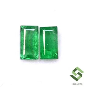 4.50x2.50 mm Certified Natural Emerald Baguette Cut Pair 0.33 CTS Loose Gemstone - Picture 1 of 7
