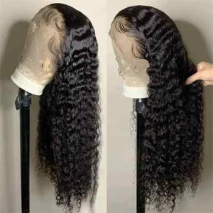 Deep Wave 13x6 HD Lace Frontal Wigs for Women Water Wave Curly Human Hair Wig - Picture 1 of 9