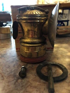 AUTO LITE CARBIDE REFLECTOR LAMP SOLID BRASS VINTAGE ANTIQUE W/ box Free Ship - Picture 1 of 12