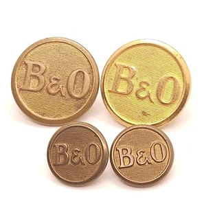 B&O RR Vintage Buttons 4 Scovill 2 Coat, 2 Shirt Baltimore & Ohio Railroad - Picture 1 of 7