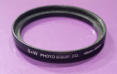 49mm-52mm Step Up Filter Ring Adapter Made by S+W Photo Equip Co. - Image 1 of 3