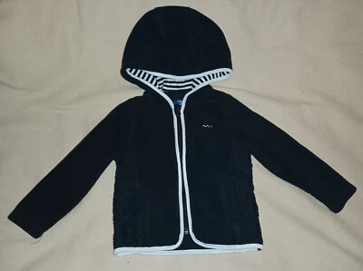 Veste gilet polaire à capuche bleu marine Terre de marins mixte 2 ans - Photo 1/4