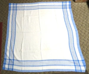 Vintage Blue And White Tablecloth 46" X 46" - Picture 1 of 4
