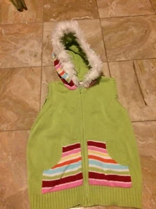 Gymboree Cozy Cutie Stripe Sweater Hoodie Vest L (10-12) - Picture 1 of 3