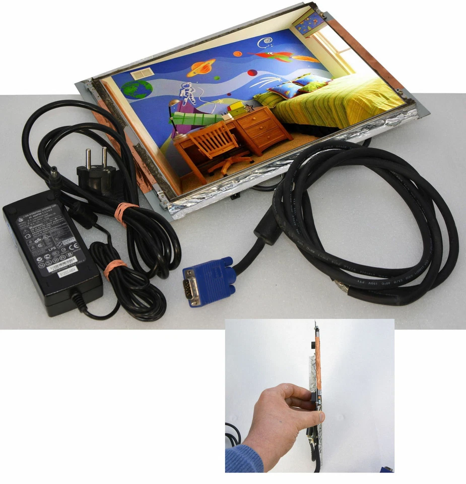 30cm 12" KLEINER TFT OPEN FRAME DISPLAY MIT 12 VOLT PWR BRAUCHT NUR 10WATT #M11 - Bild 1 von 1