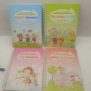 Reusable Children’s Writing Alphabet Numbers Addition Subtraction Books w pens - Picture 1 of 3
