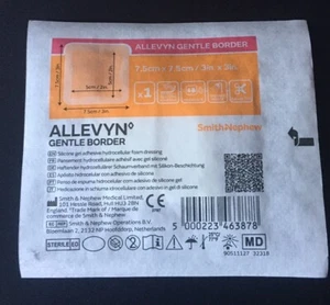 Lot Of 9 Smith & Nephew Allevyn Gentle Border Dressing 3"x 3" Exp. 2027 - Picture 1 of 3