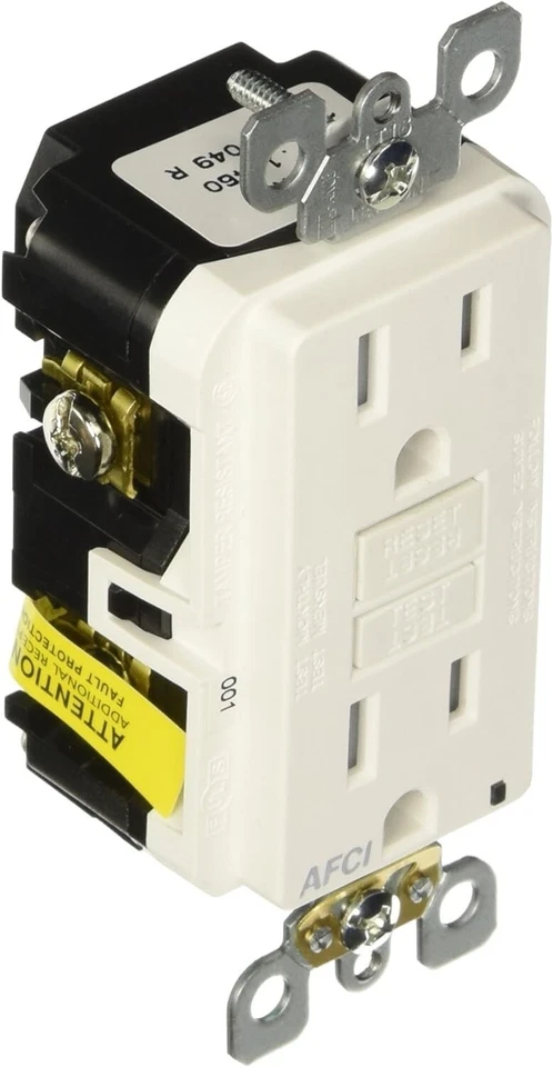 Leviton AFCI Tamp Resistant 15A R02-AFTR1-0KW, White - Image 1 of 1