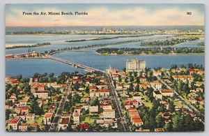 From the Air Miami Beach Florida FL Aerial 1942 Postcard - Picture 1 of 2