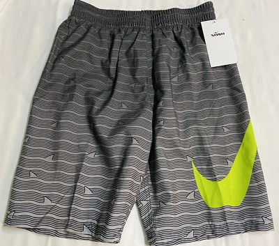 Boys Nike Swim Shorts gray shark fins Size Medium new #99165 - Image 1 of 4