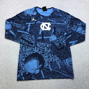 Jordan T-Shirt Men's Medium Blue All Over Print North Carolina Tarheels Jumpman - Picture 1 of 10