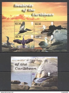 FAT028 2005 MONTSERRAT SEABIRDS OF THE CARIBBEAN FAUNA #1271-4+BL104 MNH - Imagen 1 de 1