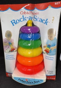 Vintage 1960’s, 1970s Price Rock-A-Stack #627 Child Stacking Donut Ring Toy NOS - Bild 1 von 1