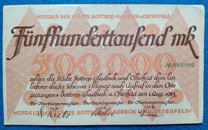 08 039 Notgeld Stadt Bottrop, Gladbeck u. Osterfeld 500 000 Mark, 1.8.1923, KN g - Picture 1 of 2