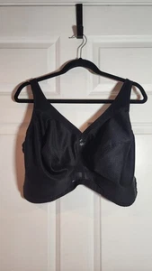 Glamorise Wireless Black Comfort Bra 46K - Picture 1 of 4