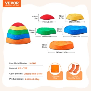 VEVOR 5PCS Balance Stepping Stones Montessori Children Toys Sensory Training Tac - Picture 1 of 13