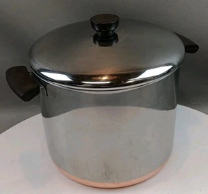 Revere Ware 1801 Kupferboden 8 Quart Suppentopf mit Deckel Clinton Ill USA - Bild 1 von 9