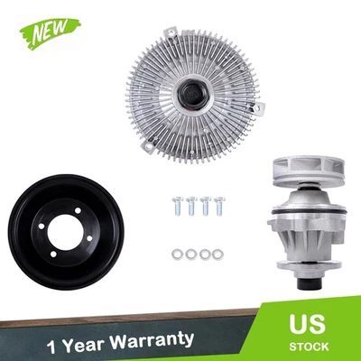 Kit de bomba de agua (impulsor de metal) y embrague de ventilador y polea para BMW E39 X5 E53 E46 de 3 piezas Foto 1 de 4