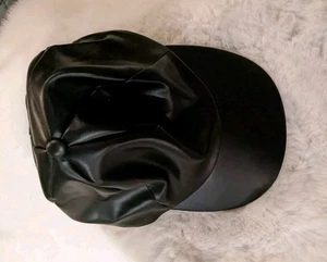 Baseballkappe Damen Kunstleder schwarz Einheitsgröße - Bild 1 von 7