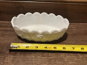 VINTAGE WESTMORELAND ciotola ovale per uva con pannelli ~ vetro per latte ~ - Foto 1 di 6