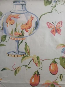 26"x26" Thibaut discontinued Fish Bowl print fabric T6145 - Picture 1 of 5