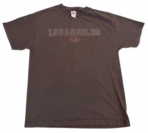Vintage Los Angeles Graphic Spellout T-Shirt Brown Size Large  - Picture 1 of 3