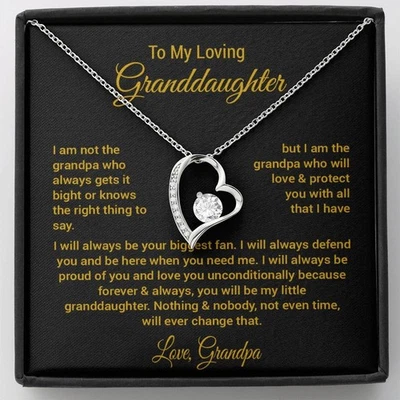 To My Granddaughter Necklace, Xmas Birthday Gift For Granddaughter from Grandpa - Image 1 of 4