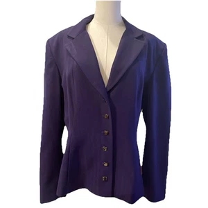 Chaqueta Blazer Sag Harbor One Button Carrera Damas Talla 16 Forrada Púrpura - Imagen 1 de 6