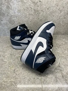 Jordan 1 Mid Armory Navy Sneakers Trainers - Size 9 - Picture 1 of 7