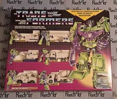 USA New TRANSFORMERS G1 reissue DEVASTATOR Constructicon combiner 6 WHITE robots - Image 1 of 3