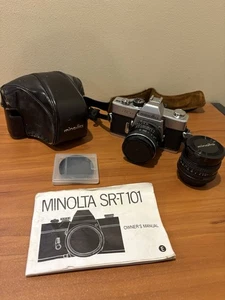 Minolta SRT 101 35mm SLR Film Camera and Case - Picture 1 of 4