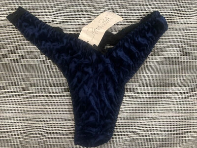 VTG WOMEN’S THONG LINGERIE RENE ROFE SIZE L/7 100% NYLON BACK IS TRANSPARENT - Image 1 of 4