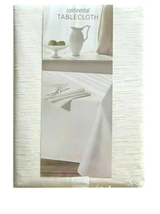 Cream Continental Collection Fabric Tablecloth 60x140 Christmas Easter Holiday - Picture 1 of 12