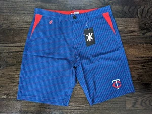Mens MINNESOTA TWINS MLB Klew Shorts Blue Pin Dot/Red Stripe Sz 36 waist - Picture 1 of 7