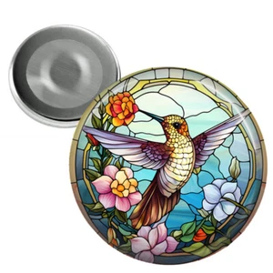 Kunstglaskunstdruck Kolibri Vogelliebhaber Geschenk 2 1/4" Kühlschrankmagnet - Bild 1 von 3