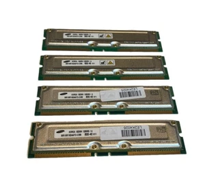 4 X Samsung 128 MB RIMM 800 MHz RDRAM Memory Kit (MR16R1624AF0CM8) - Picture 1 of 1
