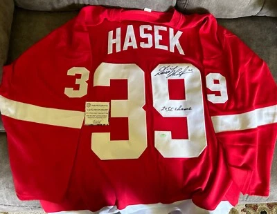 Dominik Hasek signed Custom jersey Detroit Red Wings JSA - Image 1 of 2