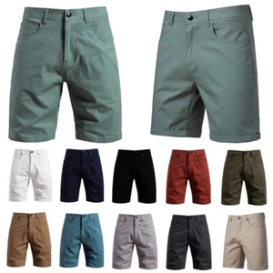 Mens Chino Shorts Stretch Slim Fit 100% Cotton Casual Summer Beach Half Pants UK - Picture 1 of 58