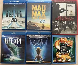 Lot Of 6 Blu-Ray/3D/DVD (Disney, Mad Max, Star Trek, Life Of Pi, & President)