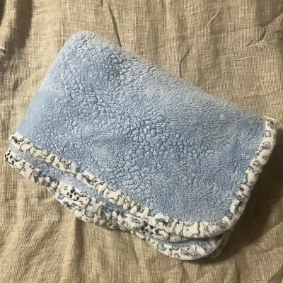 Regent Baby Blue Blanket Animals Trim Zebra Elephant Sun Cribmates Jungle Lovey Foto 1 de 4