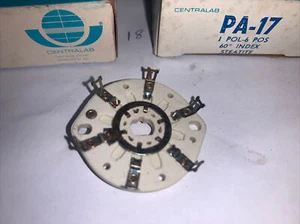 Centralab PA-17 Steatite Rotary Switch Wafers, 1 POL 6 POS Brand New In Box - Picture 1 of 12